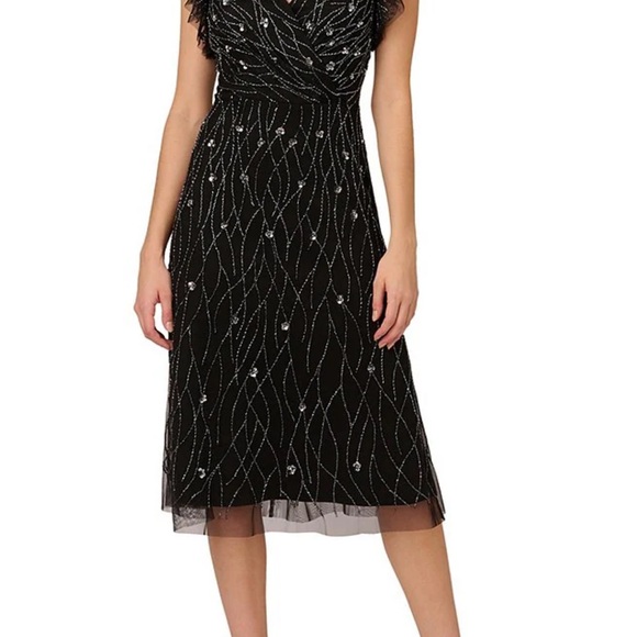 Sequined Black Midi Dress - Picture 5 of 8